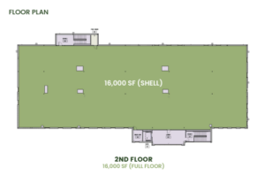 Medical office space for lease Sienna Plantation floor plan showing 16,000 SF shell space layout on 2nd floor